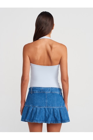 Dilvin 21052 Halter Yaka Top-açık Mavi Açık Mavi