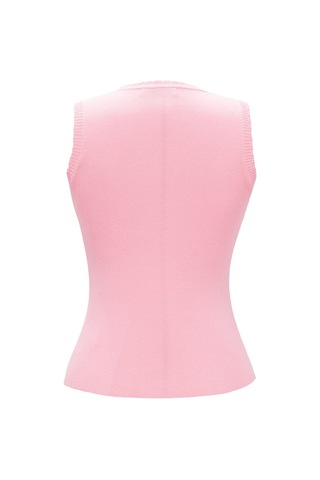 Qoolest Modern Fit Kolsuz Triko Bluz Kadın İnce Yapılı Bisiklet Yaka Pembe