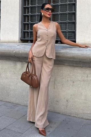 Arkası Bağcıklı Yelek Plazza Pantolon Modal Takım 10202-08 Vi Zon