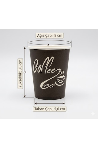 Bencup 8 Oz 240 Ml Karton Bardak , 40 Adetli Paket, Kullan At Kahve Ve Çay Bardağı