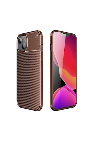 Apple Uyumlu iPhone 13 Mini Uyumlu Zore Negro Silikon Kılıf-kahverengi Kahverengi -