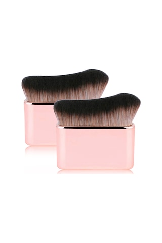 Moveevo 2 Paket Profesyonel Vücut Makyaj Fırçası Sıvı Fondöten Karıştırmak İçin Yüksek Yoğunluklu Yüz Kabuki Fırçası Vücut