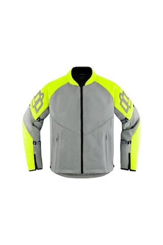 Icon Mesh Af Korumalı Motosiklet Montu Gri Sarı