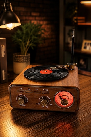 Meier Md-1317bt Nostaljik Görünümlü Bluetooth Hoparlör Ve 3 Bantlı Şarjlı Radyo