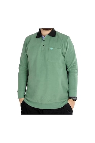 Mode XL Erkek Sweat Polo Cepli Selanik Basic 20441 Çağla Çağla