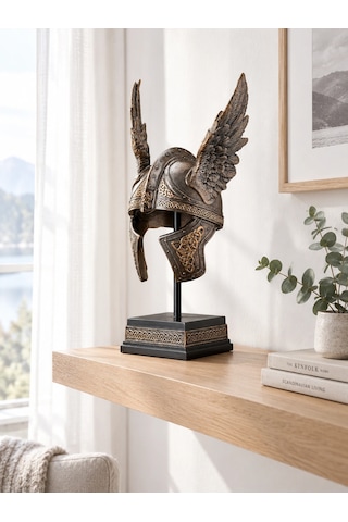 Valkyrie Kanatlı Mitolojik Miğfer Objesi Valkyrie Kanatlı Mitolojik Miğfer Objesi