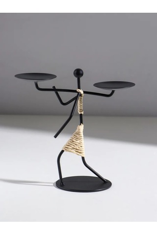 Simalend Mum İçin Metal Figürlü Şamdan 458077854 Siyah