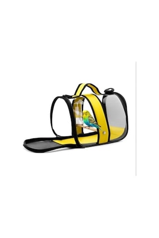 Tünekli, Suluklu Muhabbet Kuşu Taşıma Çantası Hava Kanallı Royal Milano-mavi 33cmx23cmx22cm Sarı