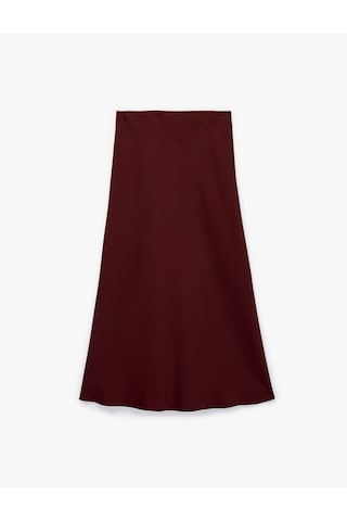 Koton Normal Bel Midi Saten Çan Etek Bordo 6sak70032uw