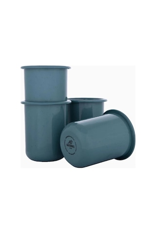 Barebones Rolled Enamelware 4 Lü Emaye Kamp Kupası Mutfak Aksesuarları Mavi