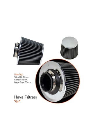 Nyf Racing Hava Filtresi Gri 15cmx15cm Giriş: 63mm Af16-gy&ch