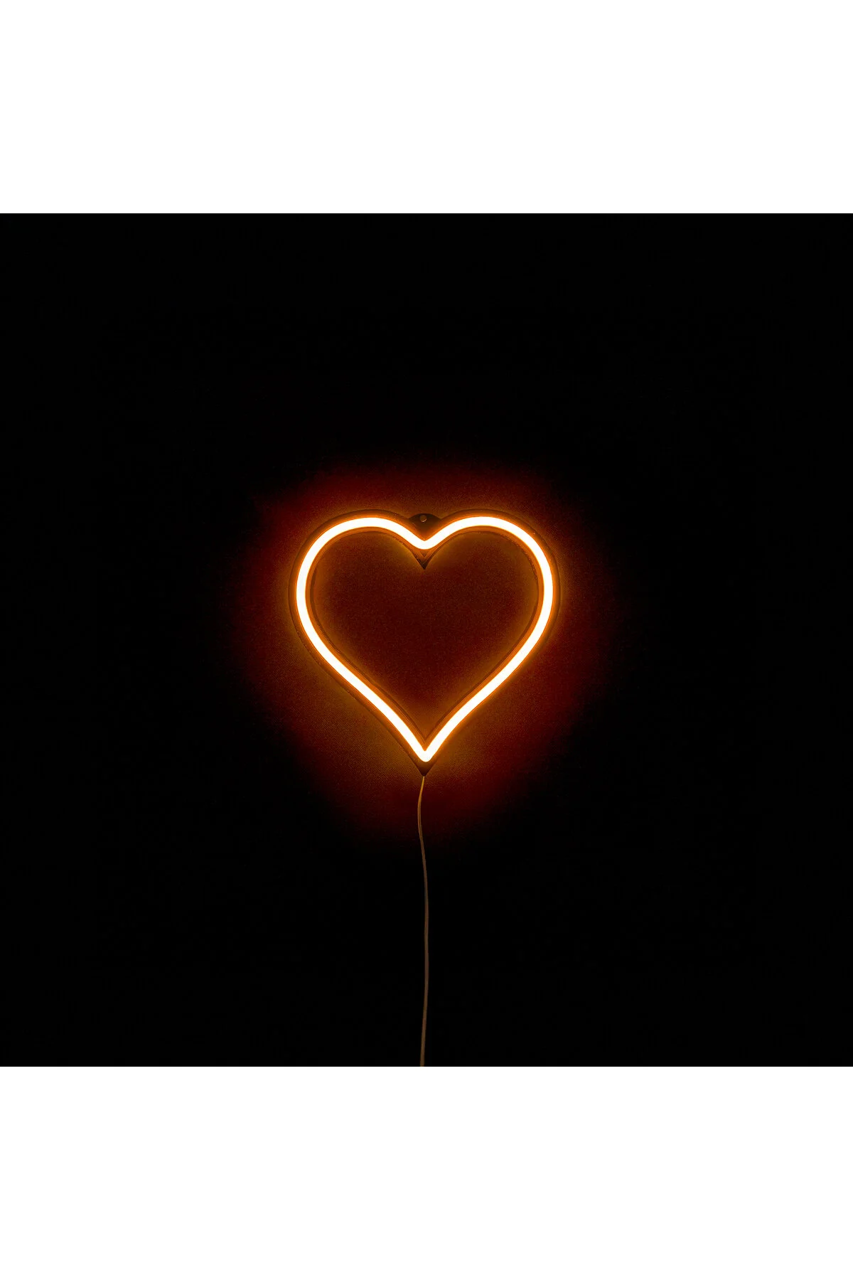 Kalp Neon Led 3d Baskı 15 Cm Amber