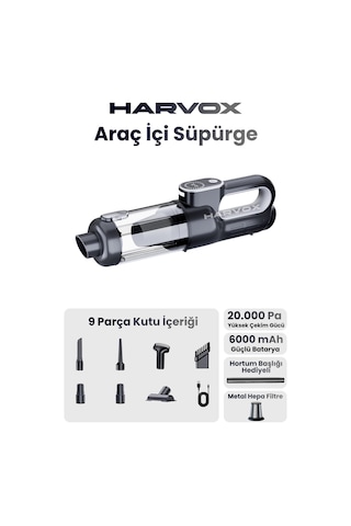 20000pa Güçlü Vakum Araç Süpürgesi 6000mah Bataryalı Üflemeli Led Aydınlatmalı St-126 Plus