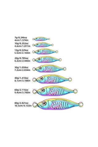 Tongxida 10 Adet Balikilik Cazibesi Set Yem Japonya Metal Jig 7g-80g Balikçilik G 7g-0.24oz