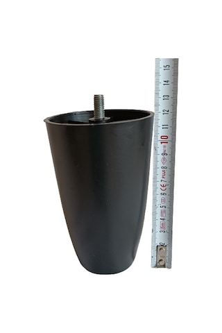Zeygen Armut Plastik M8 Vidalı Mobilya Ayağı 12 CM Siyah 2'li