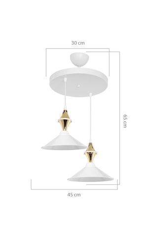 Maya Karo Beyaz/gold Ikili Yemek Odası Oturma Odası Salon Mutfak Avize Çok Renkli