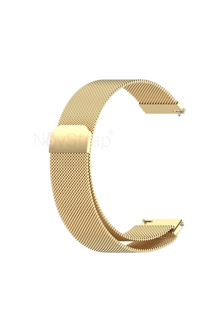 Novstrap Huawei Watch Gt4 41mm İle Uyumlu Kordon 18mm Pimli Mıknatıslı Metal Hasır Kordon Kayış
