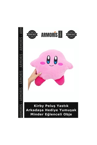 Kirby Peluş Yastık Arkadaşa  Yumuşak Minder Eğlenceli Obje Çok Renkli