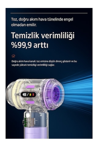 Mini Şarjlı Süpürge Üfleme Özellikli 8 Başlıklı Güçlü Motorlu Araba Ev Klavye Ve Hassas Alan Temizliği Diğer