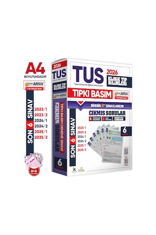 Karakutu Yayınları 2026 Tus Klinik Tıp Bilimleri Ösym Çıkmış Soru Tıpkı Basım Son 3 Yıl 6lı Deneme Kitapçığı