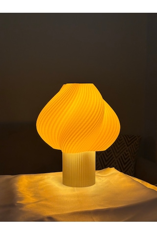 3d Baskı Modern Abajur Modeli Masa Ve Gece Lambası Beyaz
