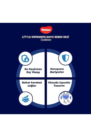 Huggies Little Swimmers 5-6 Numara 12-18 Kg 22'li Mayo Bez