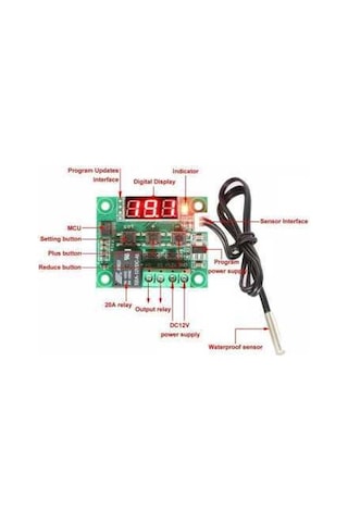 Makermarketim-Röle Çıkışlı Dijital Termostat, Sıcaklık Kontrol Kartı - W1209