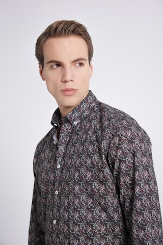 D's Damat Slim Fit Haki Baskılı Gömlek 1ec0221042599 Haki