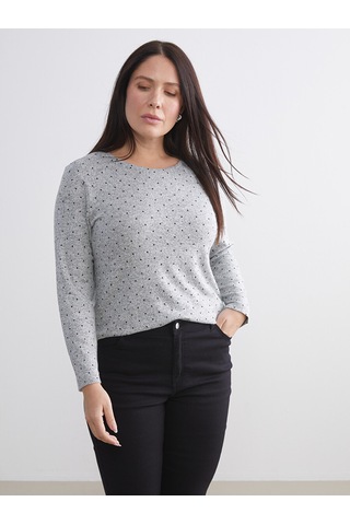 Lcw Everyday Siyah Bisiklet Yaka Puantiyeli Kadın Body