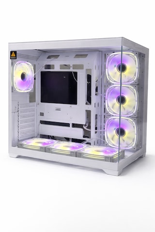 Zeiron 7x12 Fan Rgb Kumandalı Beyaz Akvaryum Gaming Kasa Powersiz