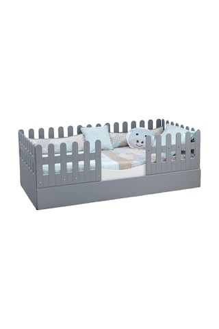 Meltem Kids Soft Gri Montessori Karyola 90x190 CM Gri