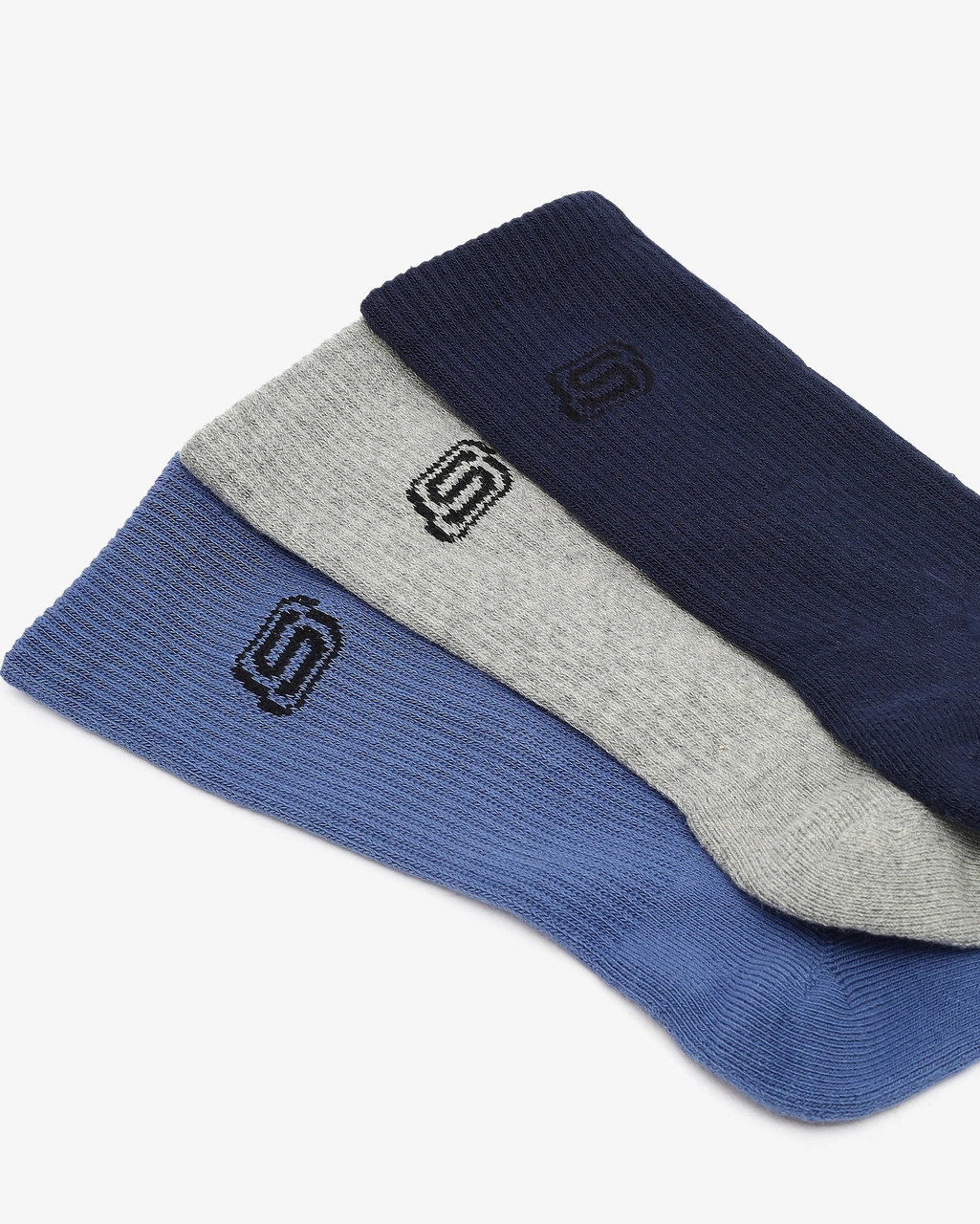 Skechers 3'lü Unisex Yarım Taban Destekli Ribanalı Crew Çorap Unisex Lacivert Çorap S117453-460 Lacivert
