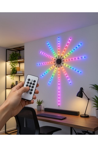 Rgb Led Duvar Lambası Uzaktan Kumandalı Telefon Kontrollü Uczzdp626ışık-3-1 Çok Renkli