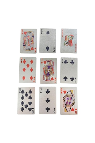 Silver Joker İskambil Kağıdı Kaygan Plastik Su Geçirmez Oyun Kağıdı Cin884slv