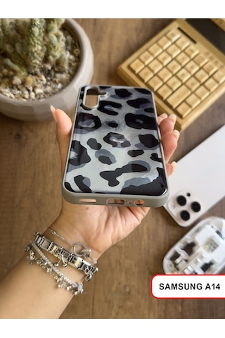 Samsung Galaxy A14 Uyumlu Lüks Leopar Desenli Silikon Telefon Kılıfı Çok Renkli
