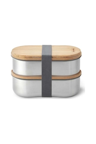 Black Blum Çelik Bento Kutusu, Çift Katmanlı, 1l Kapasiteli, Bambu Kapak Saklama Kapları Çok Renkli