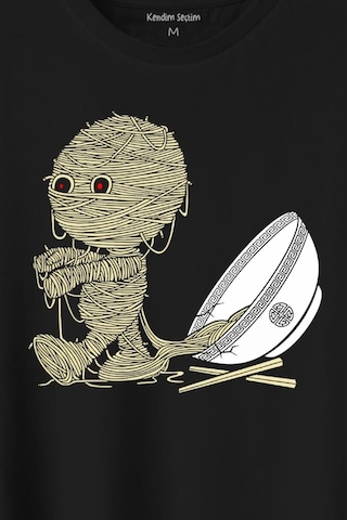 Noodle Mummy Mumya Totem Komik Baskılı Tişört Unisex T-shirt 001