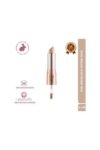 Merythod Dual Concealer 02 Natural Beige - Çift Uçlu Kapatıcı Stick Ve Likit