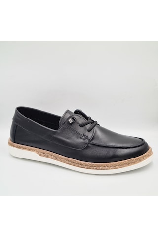 Greyder 59348 6y Siyah Hakiki Deri Lastik Bağcıklı Eva Taban Kadın Günlük Casual Comfort Ayakkabı Siyah