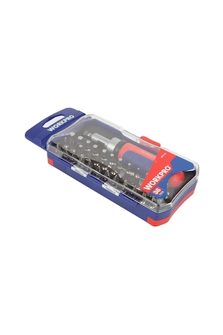 Workpro Wp200517 38 Parça Profesyonel Cr-v Cırcırlı Bits Tornavida Seti