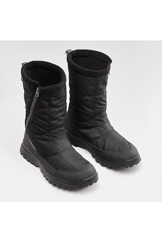 Decathlon Erkek Su Geçirmez Outdoor Kar Botu - Siyah - Sh100 Zip Siyah