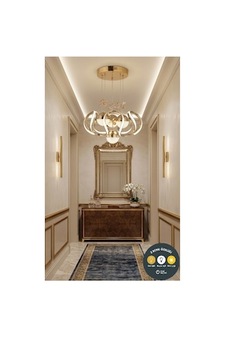Yummy Gold Kumandalı Led Avize 3 Renk Salon Ve Oturma Odası İçin Altın