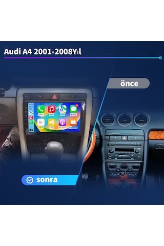 Audi A4 2001-2008yıl 8gb Ram 128gb Carplay Araç Multimedya