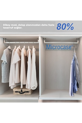 Microcase 5 Delikli Çok İşlevli Katlanabilir Askı Düzenleyici Organizer 3 Adet Al5358 Beyaz