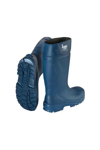 Techno Boots Poliüretan Soğuğa Dayanıklı Kısa Çelik Burunlu Mavi Çizme Mavi