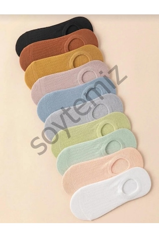 Unisex Görünmez Spor Ayakkabı Çorabı 8 Çift Çok Renkli