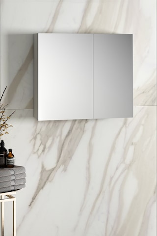 Çiğdem 80 Cm Beyaz Mdf Aynalı Asma Banyo Üst Dolabı Beyaz