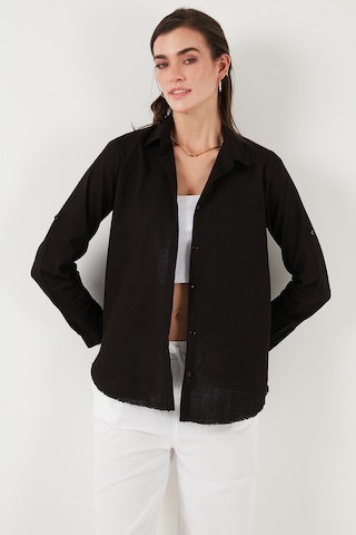 Lela Pamuklu Regular Fit Cepli Bayan Gömlek Cf25S16992 Siyah