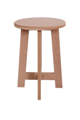 Boyanabilir Ahşap Mdf Yuvarlak Demonte Tabure 30x40 Cm