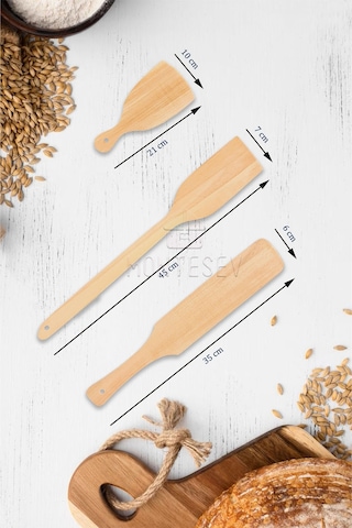 Zambak Serisi Ahşap Hamur Açma Oklavası Merdanesi Börek Seti 6 Lı